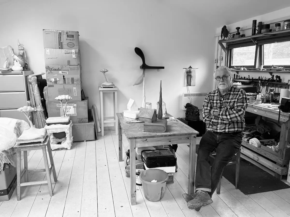 James Castle in his garden studio